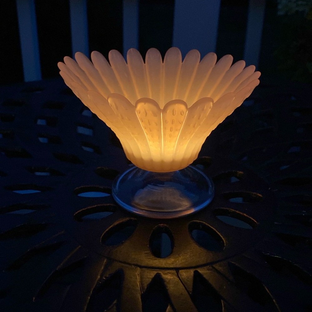 Antique pink glass tea light beautiful